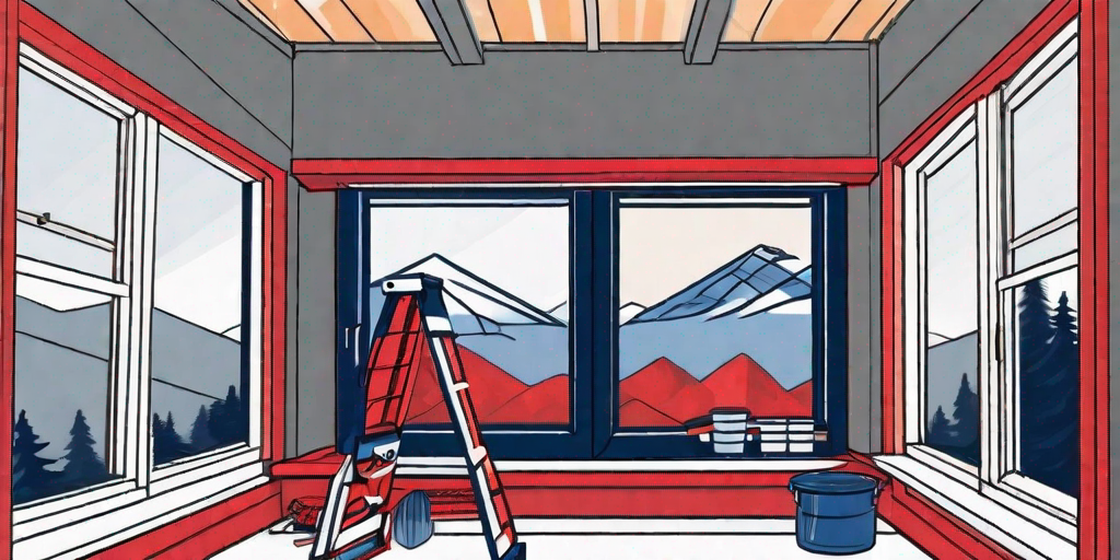 An energy-efficient window being installed in a littleton-style house