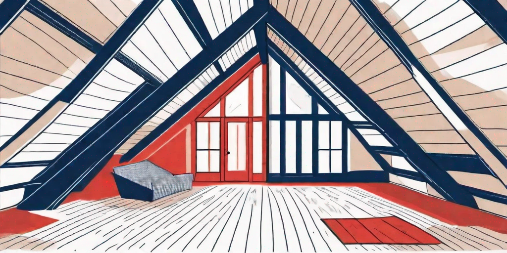 A vintage attic with visible insulation materials