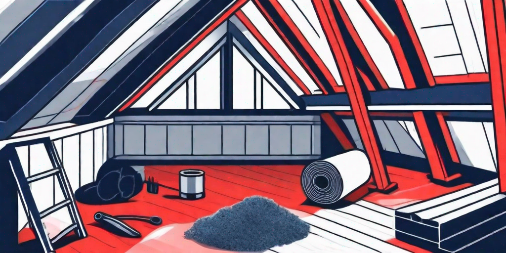 A well-insulated attic in a house